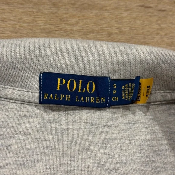 Polo Ralph Lauren Grey Quarter Zip Pullover Size Small - Picture 2 of 3